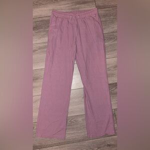Women’s Size Medium Wide Legged Lightweight Pull On Pants Hi Rise Purple Amazon
